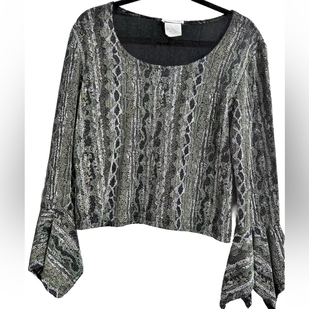 Green Metallic Top Juniors Size 15/16
